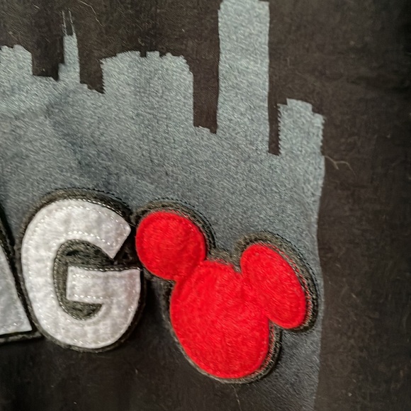 Disney Store Chicago Zip Up Hoodie Black Red Zippered Sweatshirt - Picture 3 of 7